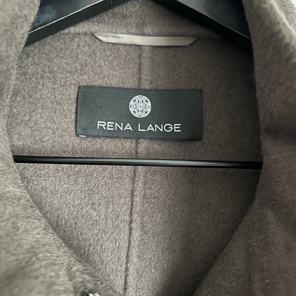 Rena Lange Angora Wool Cashgora Cape Jacket Size 6 Brown - Picture 3 of 7